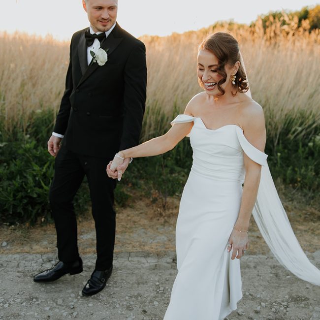 Bride and groom at the Harty estate