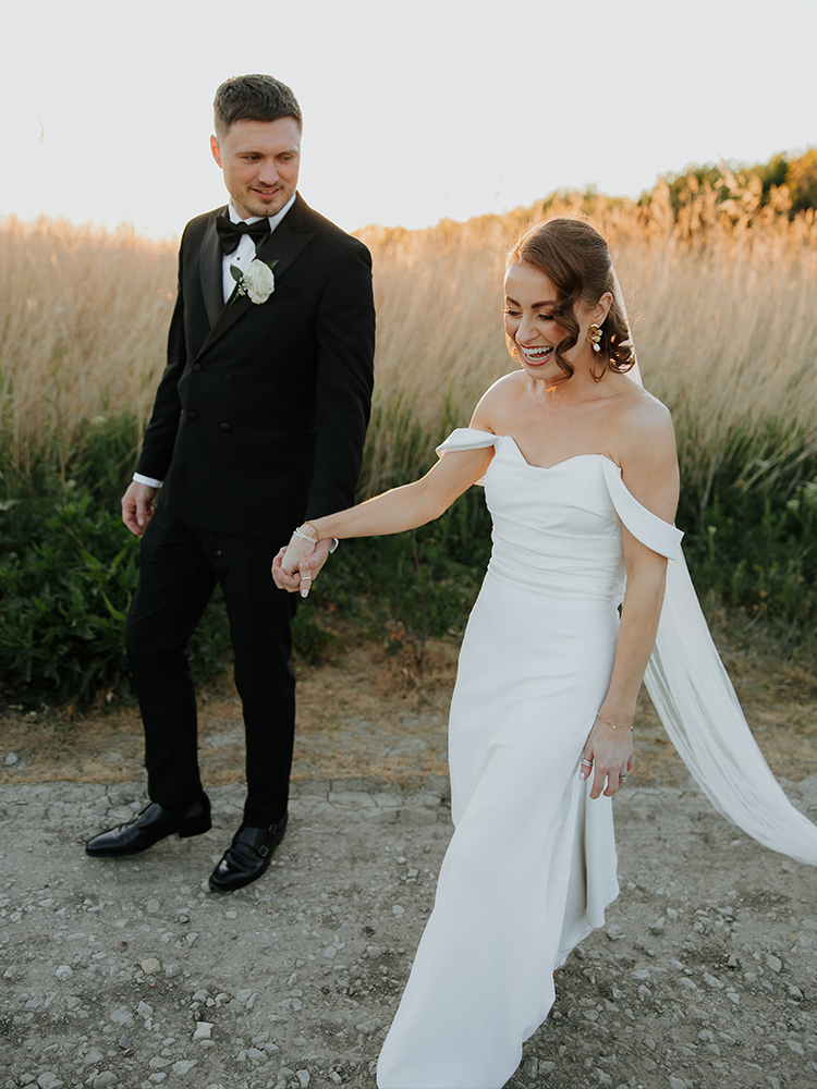 Bride and groom at the Harty estate